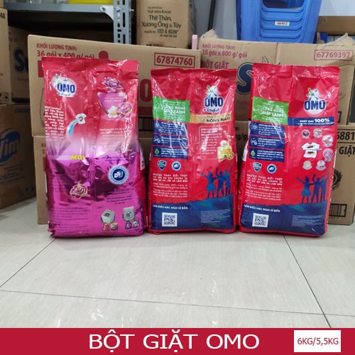 Bột giặt Omo 6kg - Sạch cực nhanh - Comfort 5,5kg