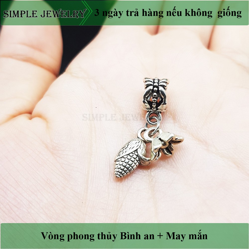 charm bạc túi tiền, đồng tiền theo bộ phối vòng đeo tay, đeo cổ mạ bạc không han gỉ - Simple Jewelry