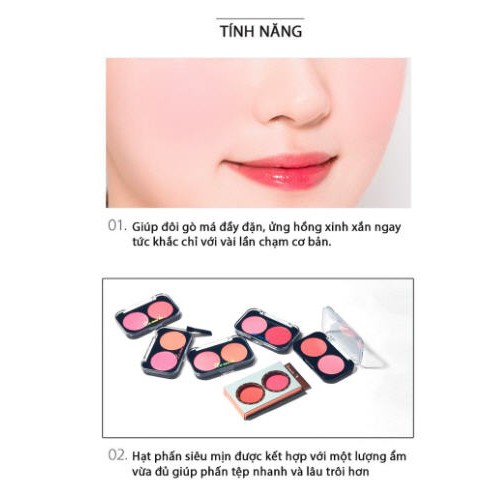 Phấn má hồng lâu trôi LAMEILA hộp 2 ô màu tự nhiên bảng phấn má nội địa Trung ZD-BM01 | BigBuy360 - bigbuy360.vn