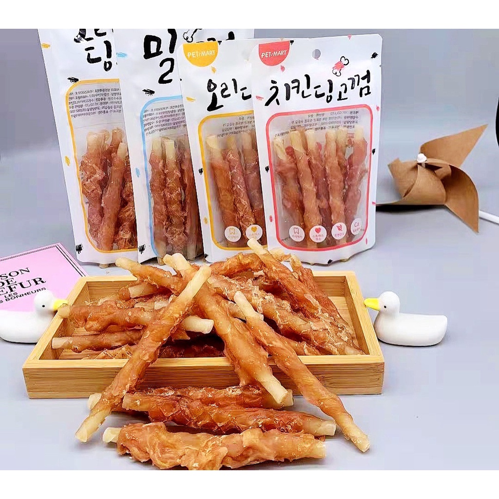 Gà sấy/bò sấy bánh thưởng snack dành cho chó mèo 100gr