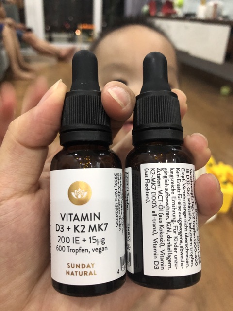 Vitamin D3K2 MK7 Sunday Natural Đức Chai 20ml
