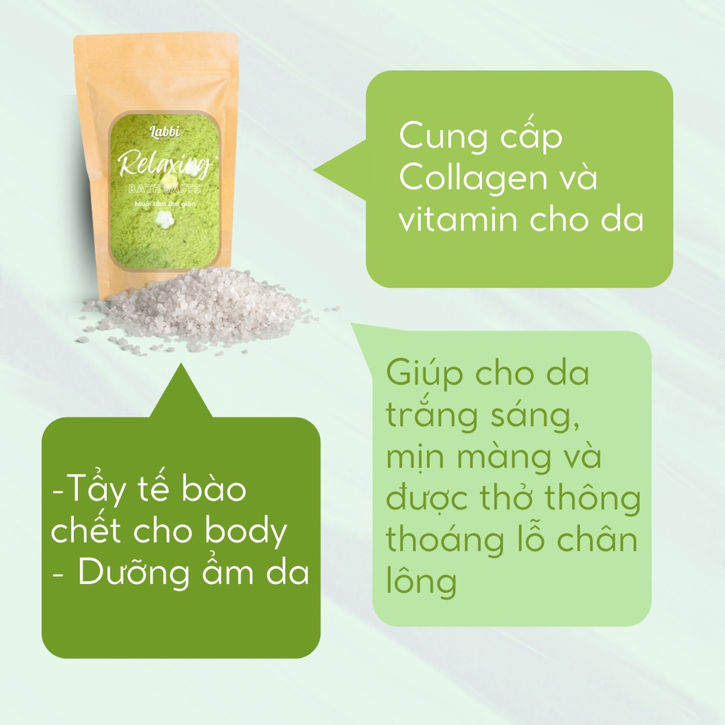 GREEN TEA [Labbi] Relaxing Bath Salt / Muối thư giãn dưỡng da