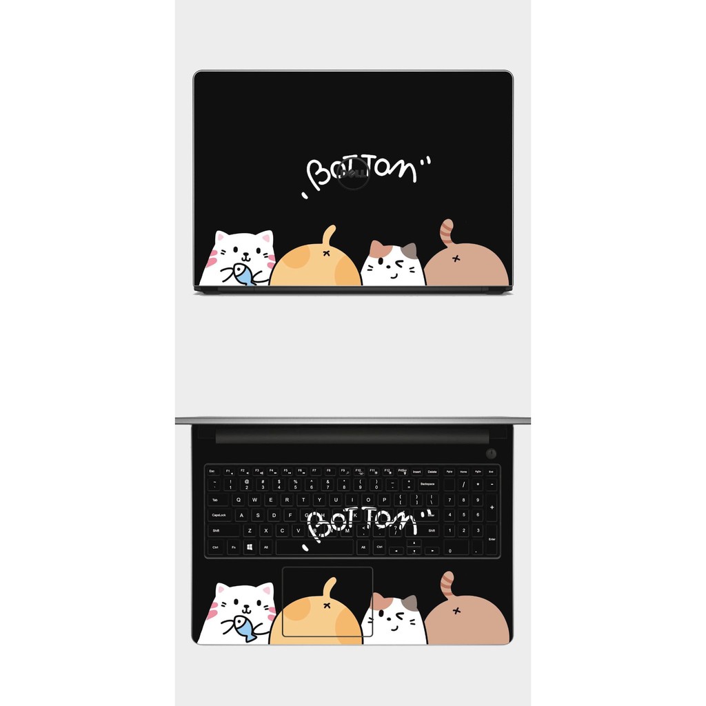 Skin laptop mèo dễ thương. Full Các Dòng Như: Dell, Hp, Acer, Asus, Macbook,...