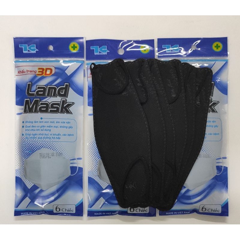 (Sale giá Lẻ bằng giá SỈ ) Gói 6 chiếc khẩu trang 3D LAND MASK KF 94 phong cách Hàn Quốc FULL MẦU