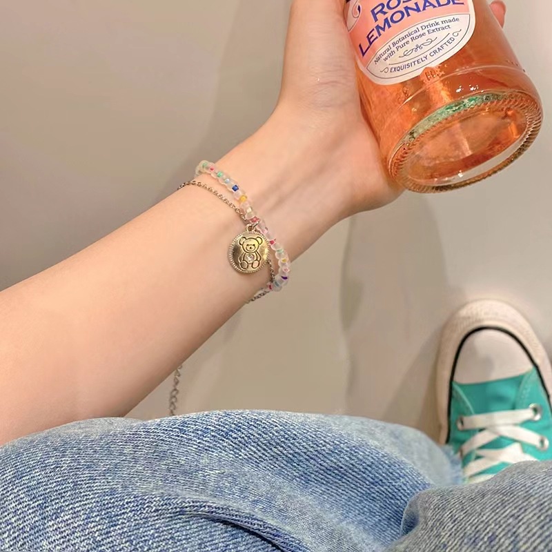 Vòng Đeo Tay Dây Đôi Mặt Hình Bướm Thời Trang Cho Nữ