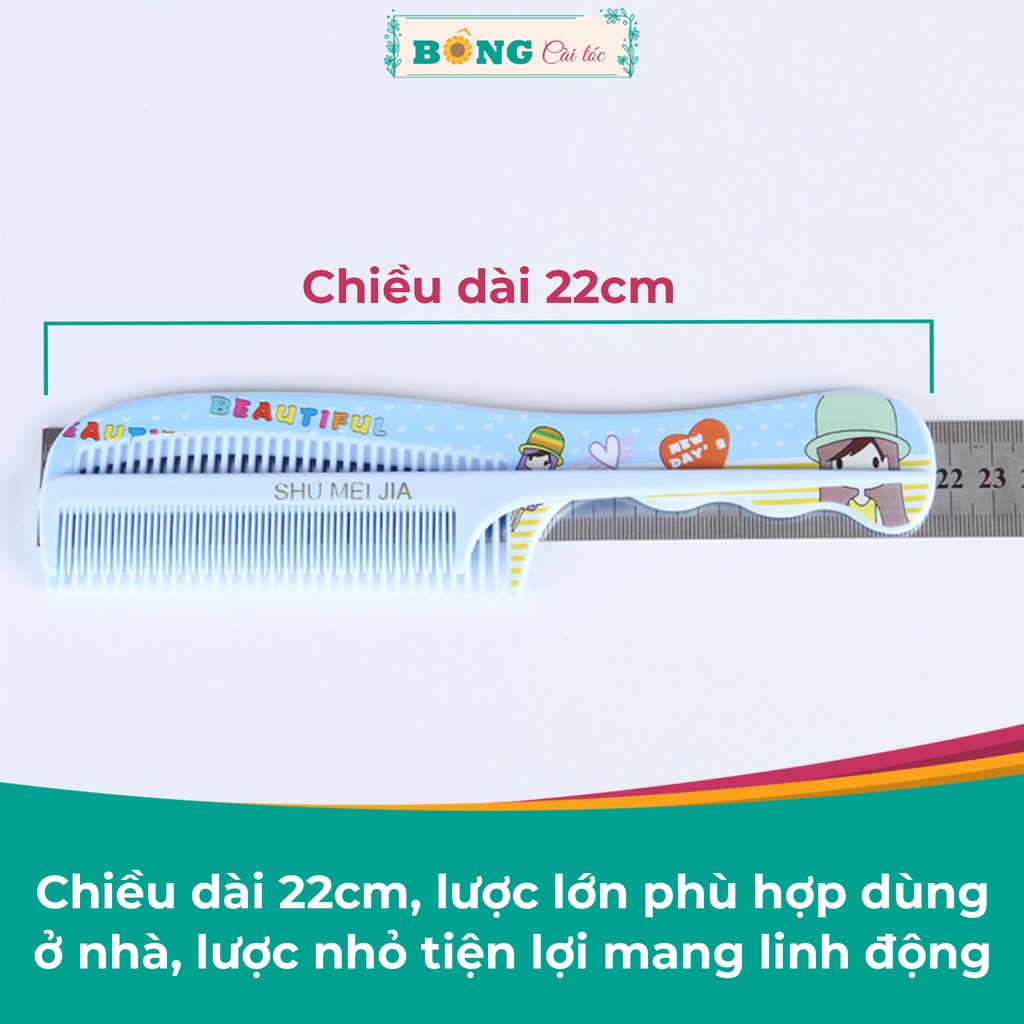 Set lược chải tóc 2 chiếc họa tiết hoạt hình nhiều màu phong cách chibi dễ thương LCT10 - Lược BÔNG Cài Tóc