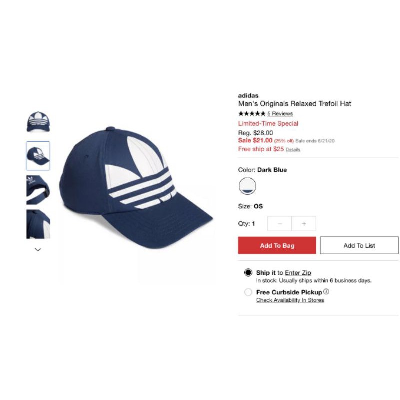 (Hàng chuẩn auth) Mũ adidas big logo