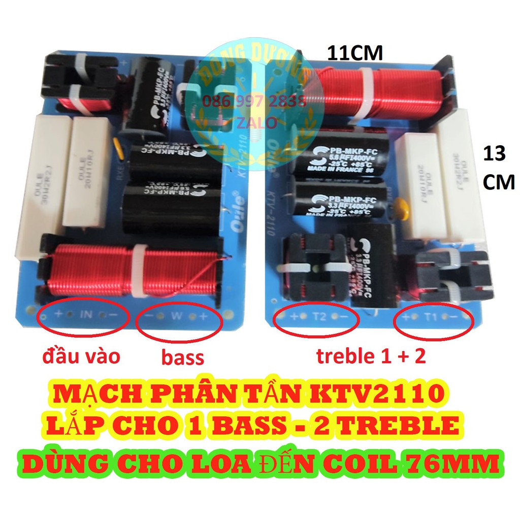 MẠCH PHÂN TẦN 1 BASS 2 TREBLE KTV2110 - GIÁ 1 MẠCH