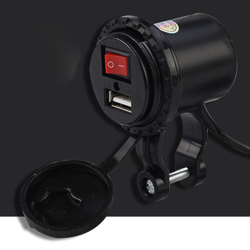 Ổ Cắm Sạc USB 5V 2.1A Chống Thấm Nước Gắn Tay Lái Xe Máy