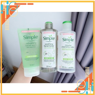 ( Mypham35 )  ( Combo ) sửa rửa mặt simple xanh lá+ Toner nước hoa hồng simple dành cho da