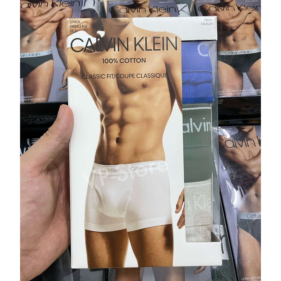 Quần boxer nam Calvin Klein 3-Pack chính hãng (NP2015Y-922) | Shopee Việt  Nam