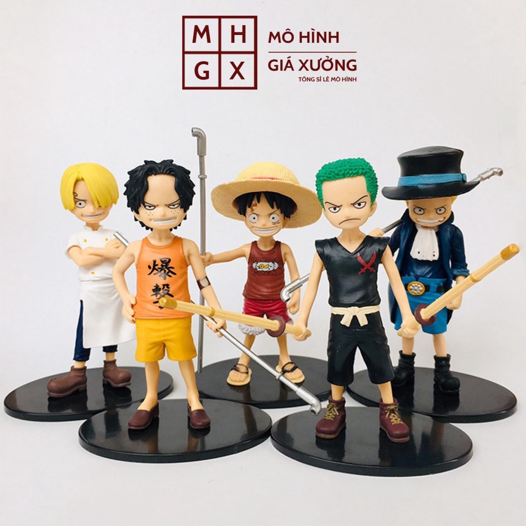 Mô hình One Pece Luffy Zoro Sanji ACE Sabo lúc nhỏ siêu đẹp cao 15cm , figure mô hình one piece