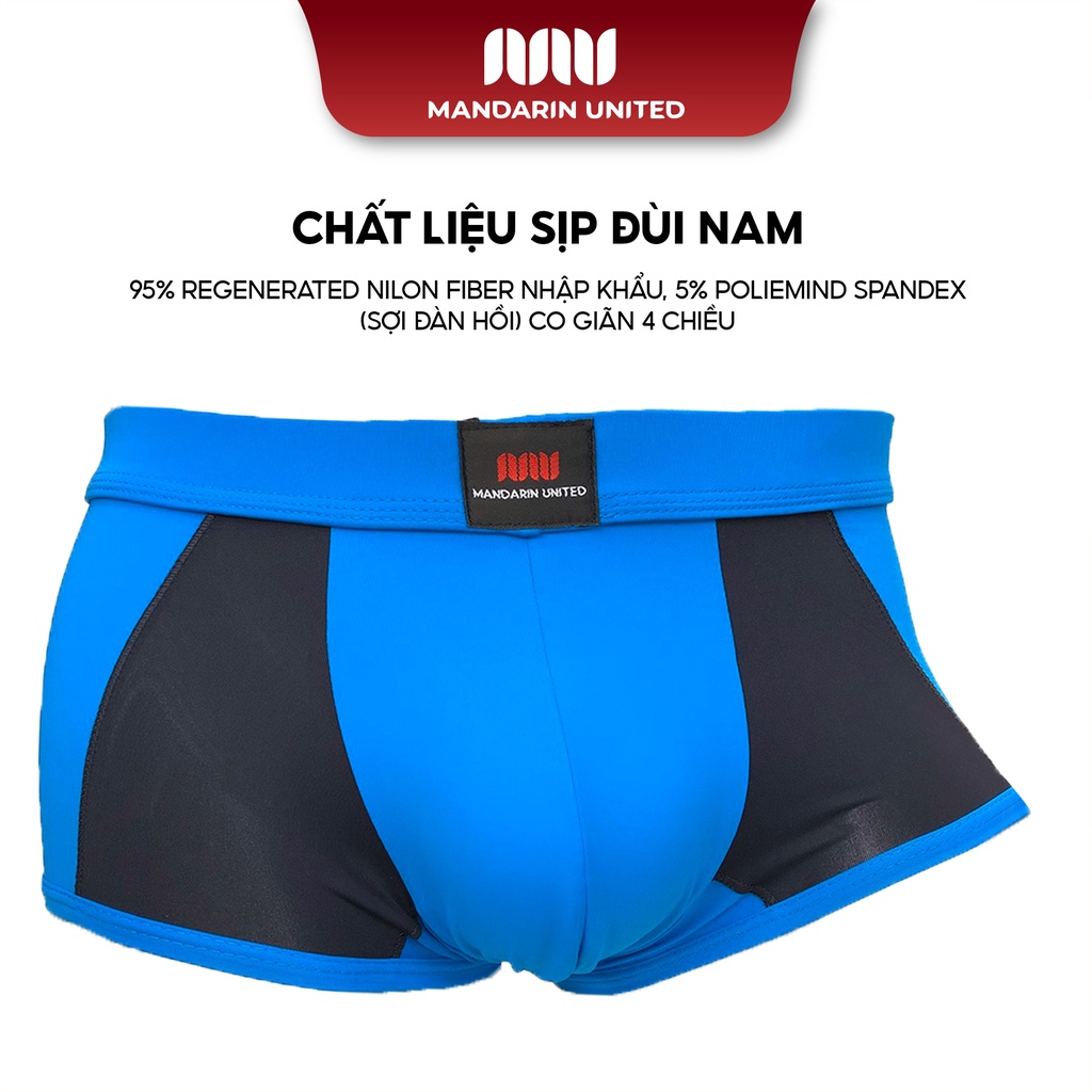 Combo 5 quần lót nam MANDARIN UNITED sịp đùi trơn vải thun lạnh co giãn đa chiều