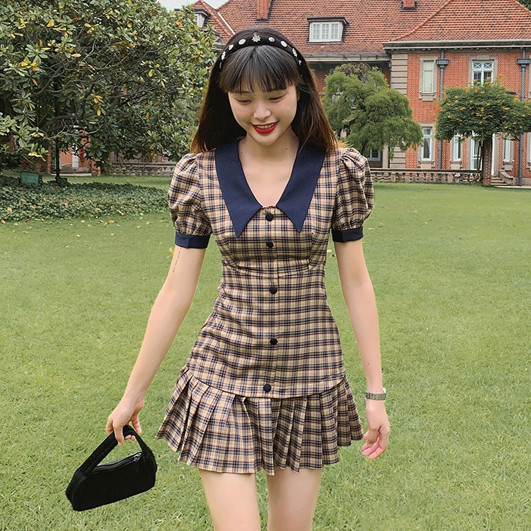 [FREESHIP] Đầm Kẻ Sọc,Váy Kẻ Sọc Nữ Kiểu Pháp Chiết Eo Thon Cho Nữ | BigBuy360 - bigbuy360.vn