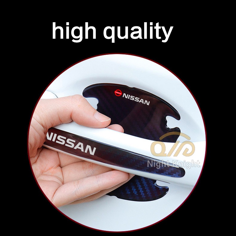 Bộ 8 miếng dán tay nắm cửa chỗ hõm tay nắm cửa xe hơi sợi carbon cho HONDA CITY FIT JAZZ CIVIC HRV VEZEL CRV BRV ACCORD