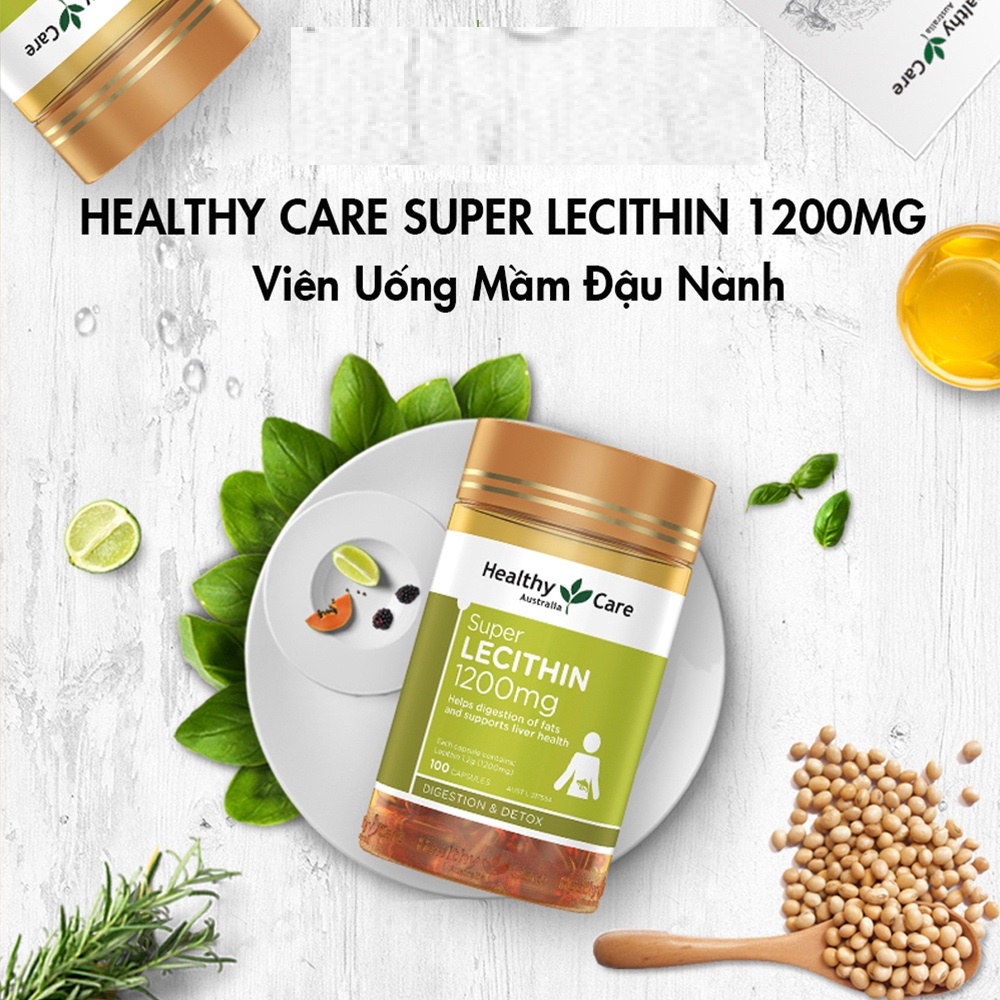 Mầm Đậu Nành Healthy Care Super Lecithin Úc 100 Viên  Điều Hòa Nội Tiết, Cải Thiện Chức Năng Cho Nữ