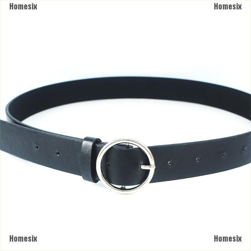 [UHMSI] Women Girls Belts Leather Round Metal Pin Buckle Waist Belt Waistband RBD