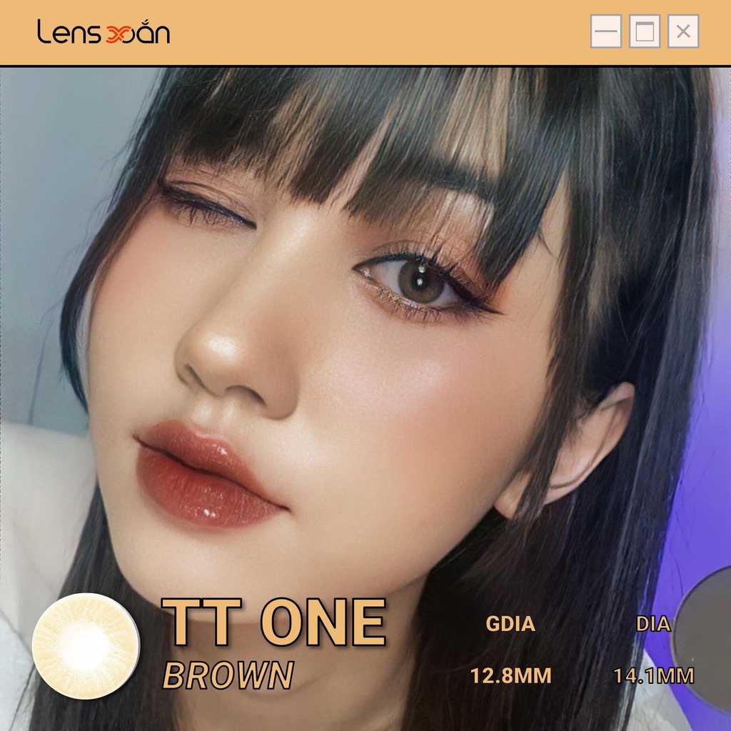 KÍNH ÁP TRÒNG TT ONE BROWN CỦA OLENS: LENS NÂU VÀNG SÁNG TRONG | LENS XOẮN