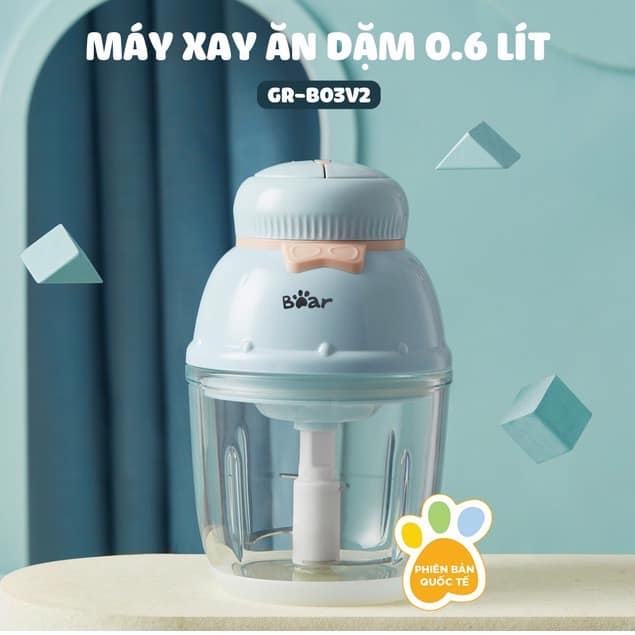 Máy xay Bear 0.6L MINI CỐI THỦY TINH BẢN QUỐC TẾ CHÍNH HÃNG