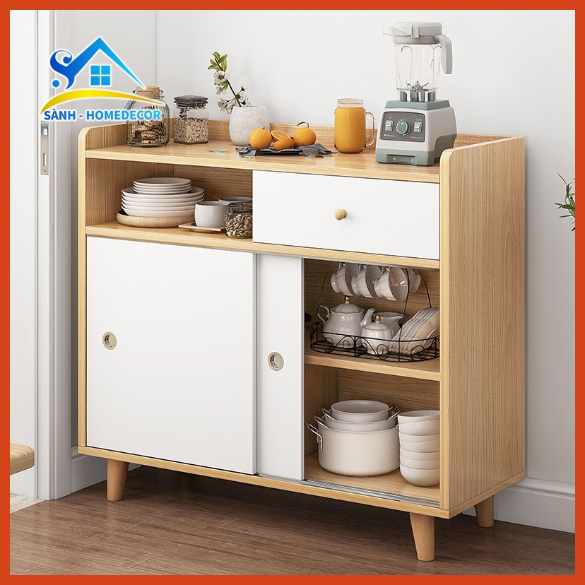 Tủ để đồ nhà bếp 2 cánh cửa lùa gỗ MFC An Cường Melamine chống thấm, tủ bếp gỗ đa năng CHỌN MÀU đẹp nhỏ gọn STB41 SÀNH