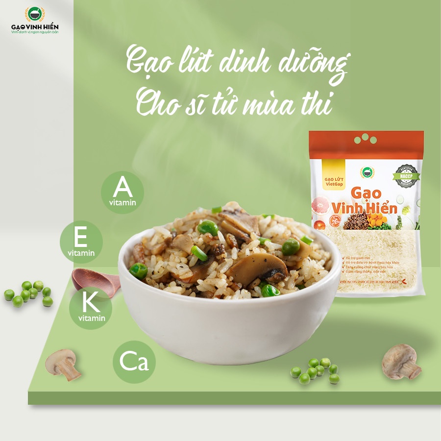 Combo 6 túi Gạo Lứt VietGAP 2kg tặng thêm 1 túi Lứt VietGAP 2kg - dẻo mềm, thơm ngon, đạt chuẩn VietGAP