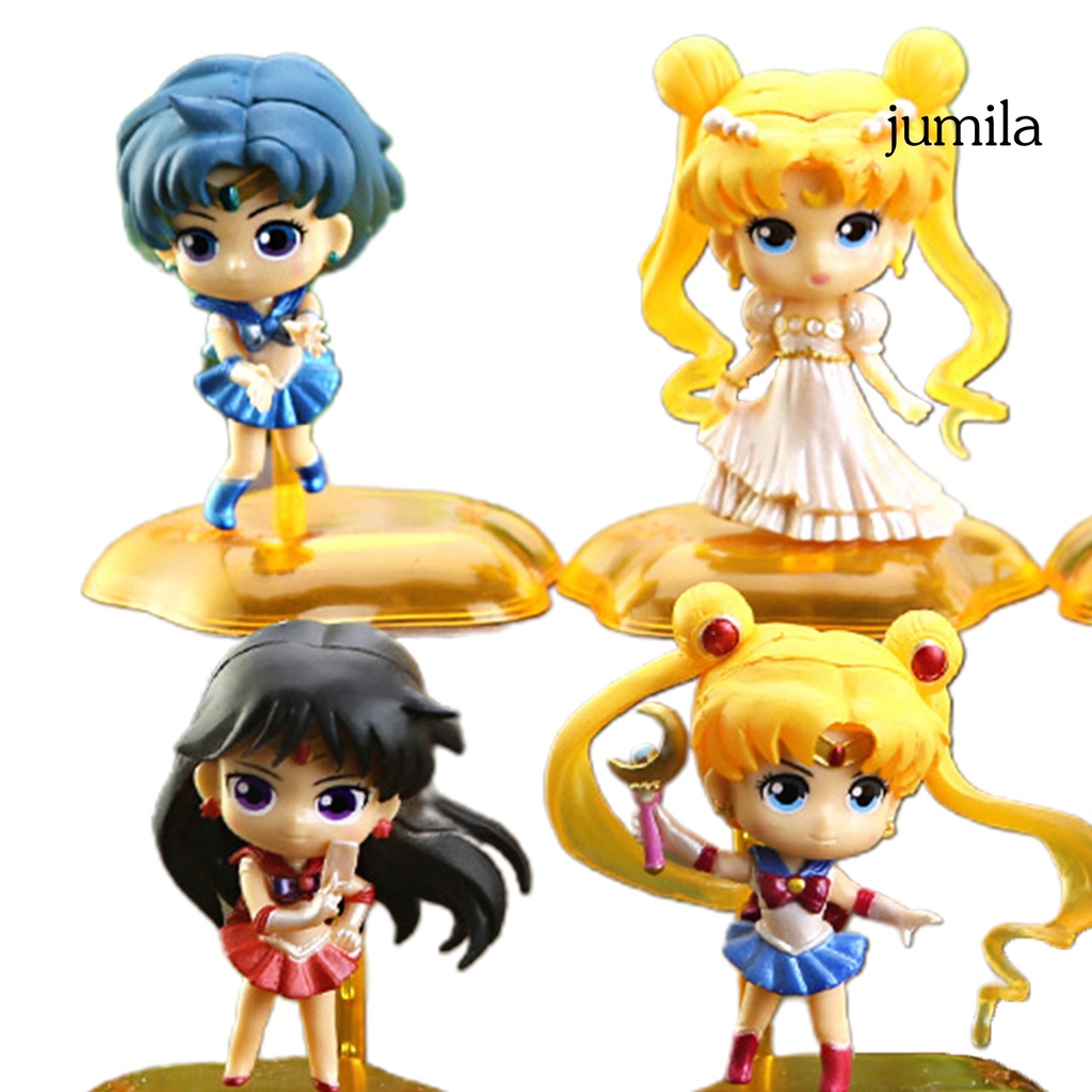 Set 6 Mô Hình Thủy Thủ Mặt Trăng Trang Trí Bánh Kem