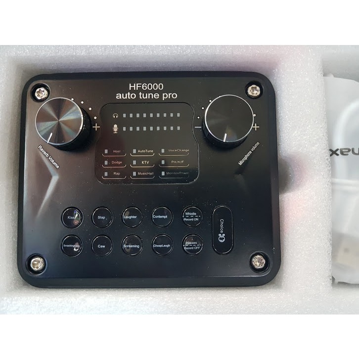 Sound Card Hát Livestream HF6000 Auto Tune Pro Hát Karaoke Online Theo Phong Cách Chuyên Nghiệp