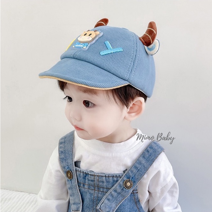 Mũ nón lưỡi trai mềm gắn sừng trâu đáng yêu cho bé MH128 Mimo Baby