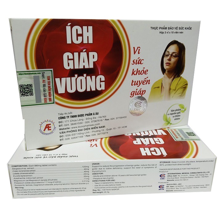 [COMBO 7 HỘP] Ích Giáp Vương (Mua 6 tặng ngay 1) –Viên Uống Tăng Cường Sức Khỏe Tuyến Giáp (1 Hộp 30 Viên) - cvspharmacy