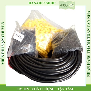 Bộ 50 mét ống nhỏ giọt pe dẻo 4 ly, 50 béc nhỏ giọt 2 chân có nút chỉnh lưu lượng, 50 chữ  t 4ly
