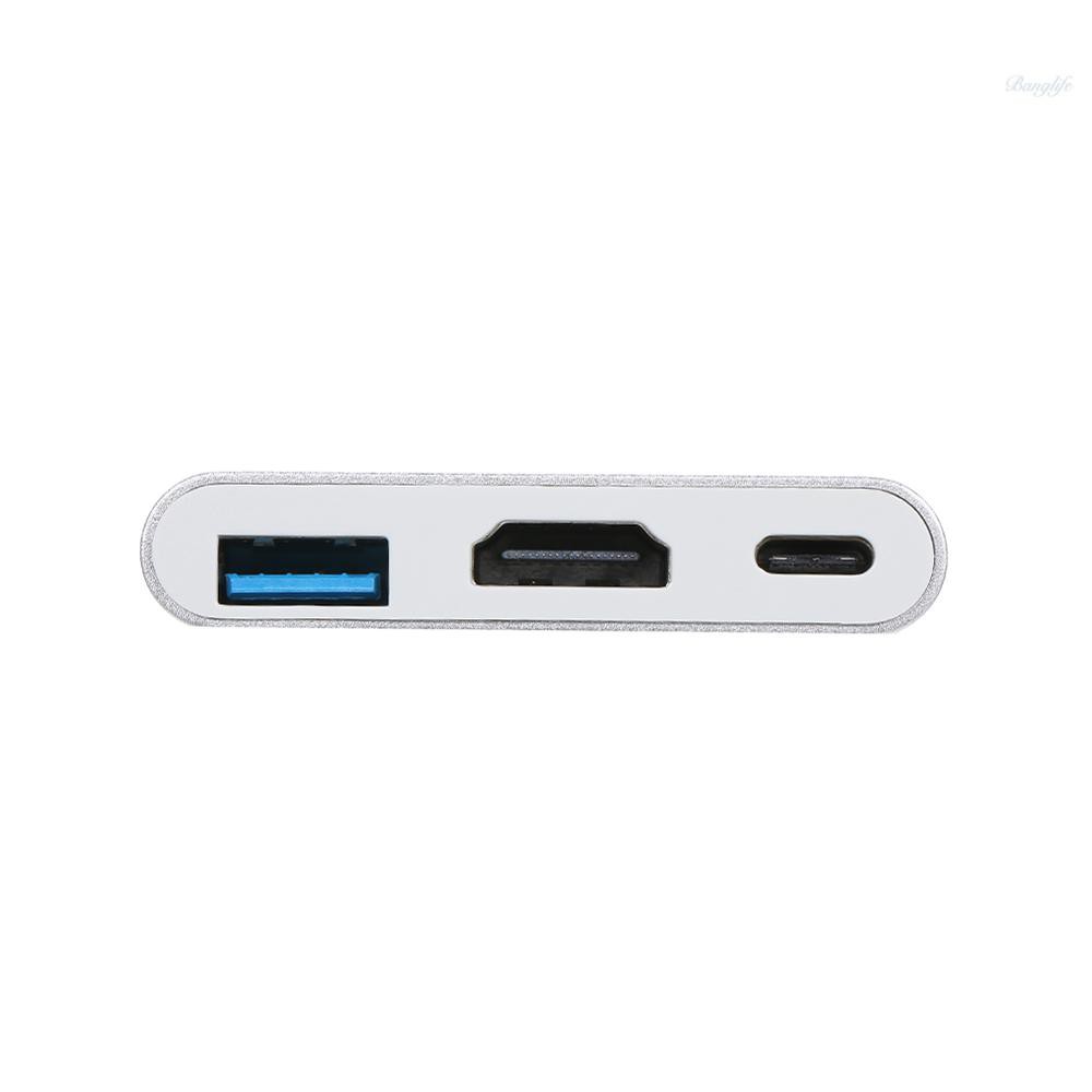 Cáp Sạc Usb 3.1 Type-C Sang Usb 3.0 / Hd / Type-C Hub Usb-C 3 Trong 1 Cho Macbook Pro / Dell Xps 13