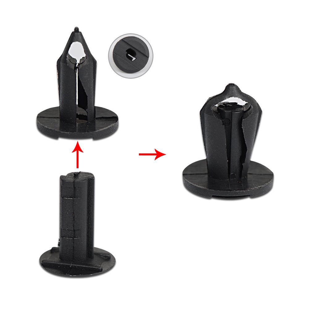 Bộ 10 cái đinh tán nhựa kẹp gắn bộ hãm xung xe hơi lỗ 9mm cho xe hơi