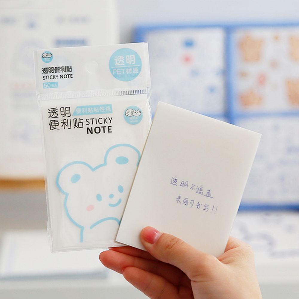 Giấy ghi chú trong suốt chống thấm nước thiết kế đơn giản tiện dụng cho học sinh / nhân viên văn phòng