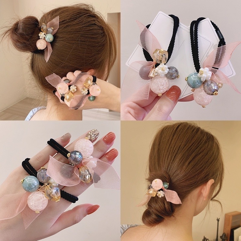 Dây Buộc Tóc Cao Su Bọc Da Phong Cách Hàn Quốc Đơn Giản Dành Cho Nữ