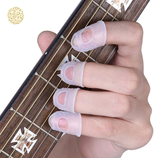 8 Cái / bộ Silicon Ngón Tay Bảo Vệ Guitar Đầu Ngón Tay Bảo Vệ Cho Đàn Ukulele Guitar Màu Trong Suốt OUYOU