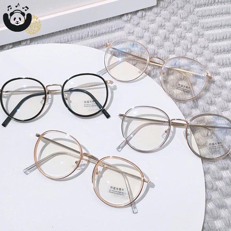 Mắt kính gọng tròn chống ánh sáng xanh thời trang dành cho nữ