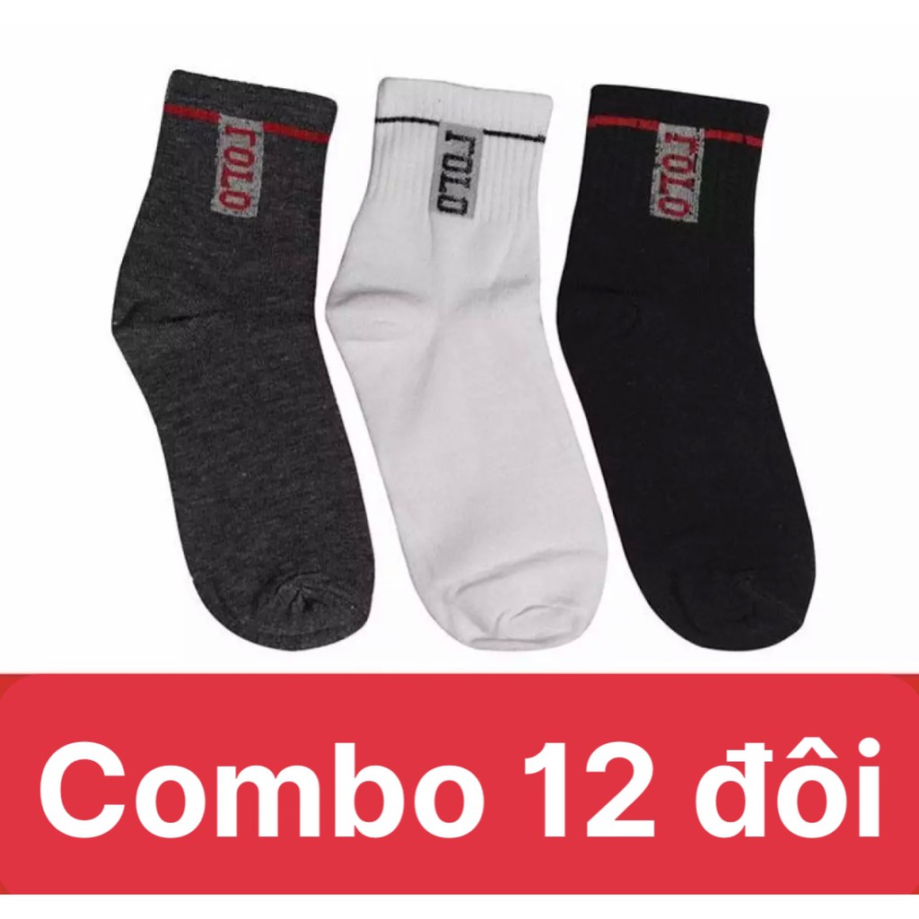 Combo 12 đôi vớ nam giá rẻ siêu đẹp siêu dày chất cotton co giãn thoáng mát , ảnh thật