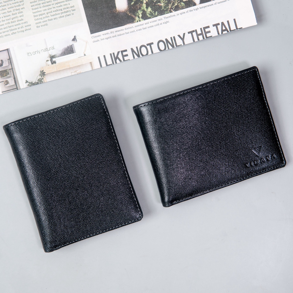 Ví Nam Da Saffiano WEMODA chất liệu da bò thật chống nước chống xước bảo hành 24 tháng