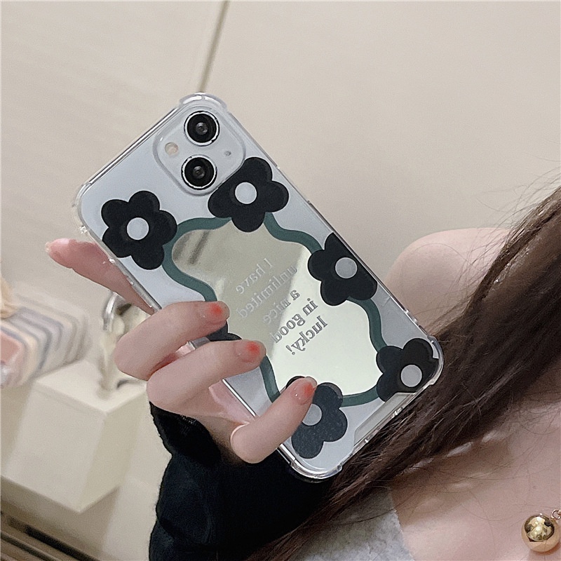 Ốp lưng iphone Ốp Điện Thoại Mặt Gương Họa Tiết Hoa Cho Apple 13iPhone14proPromax xs/6/7/8 Dinuo case