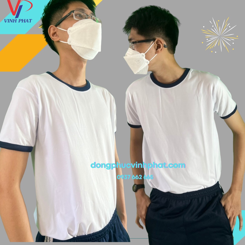 Áo Thun Thể Dục Cổ Bẻ Và Cổ Tròn, Đồng Phục Thể Thao Cho Học Sinh Nam Nữ Các Cấp 1 2 3 - VĨNH PHÁT