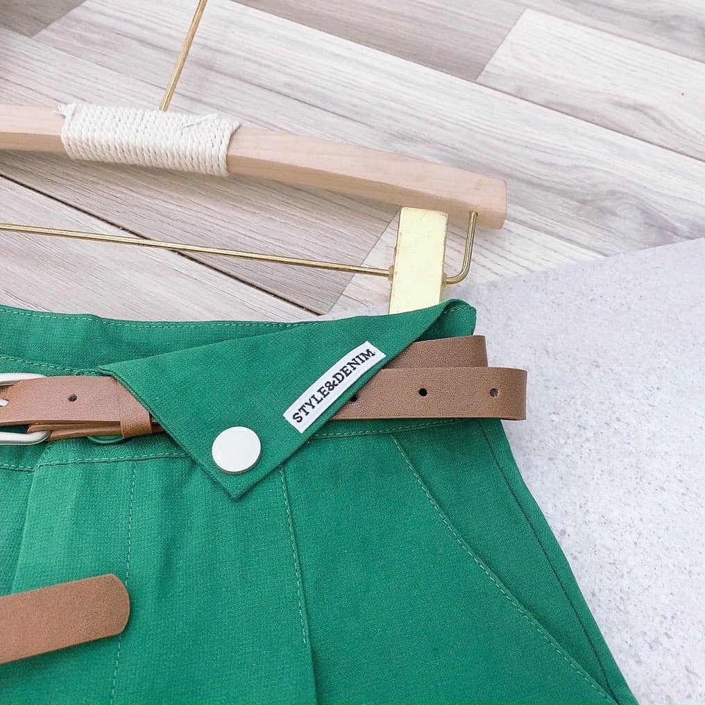 Quần short nữ Ladya ống rộng lưng cao kèm đai thanh lịch M368