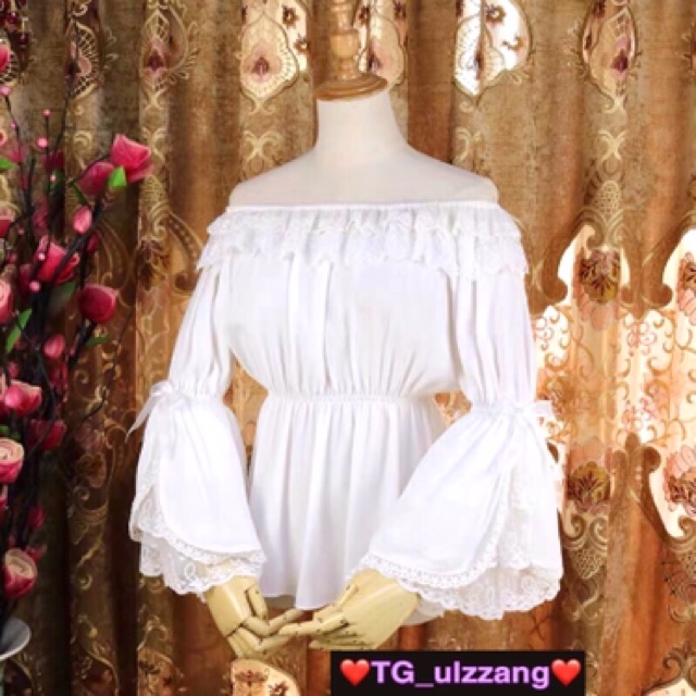 Áo blouse LOLITA tay loe ren xoè tiểu thư