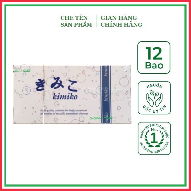 Bao Cao Su KIMIKO, Siêu Mỏng, Không Mùi, Nhật Bản (Hộp 12C, Hộp 3C)