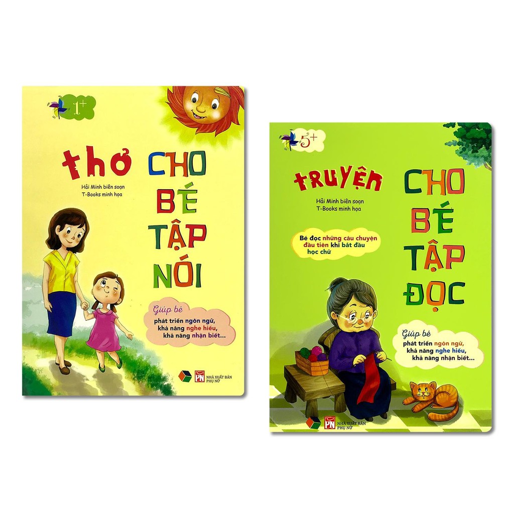 Sách Giấy Cứng- Combo 2 cuốn Thơ và Truyện cho bé tập nói