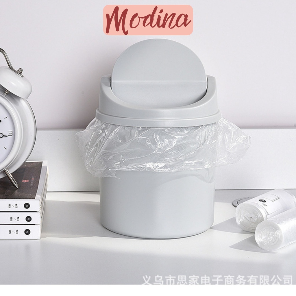 Thùng rác mini để bàn MODINA, thùng nhựa dwungj rác decor bàn học bàn làm việc