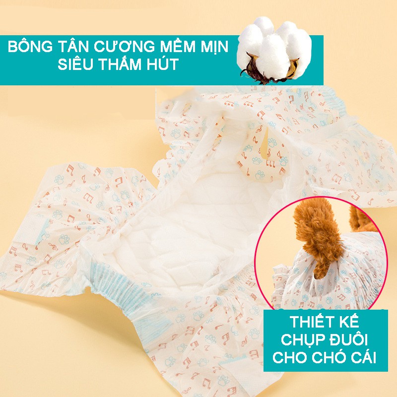 Bỉm cho chó mèo cái HIPIDOG công nghệ nhật (Nhiều size) thấm hút vượt trội-không gây kích ứng