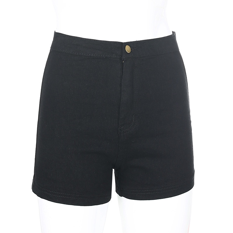 DUNEA Quần Short Jeans Lưng Cao Màu Sắc Đơn Giản Quyến Rũ Cho Nữ