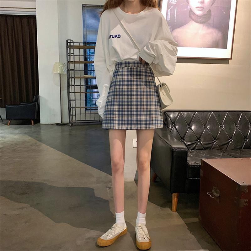 Bộ Áo Dài Tay + Chân Váy Chữ A Lưng Cao Xinh Xắn Theo Phong Cách Nhật Bản Dành Cho Nữ