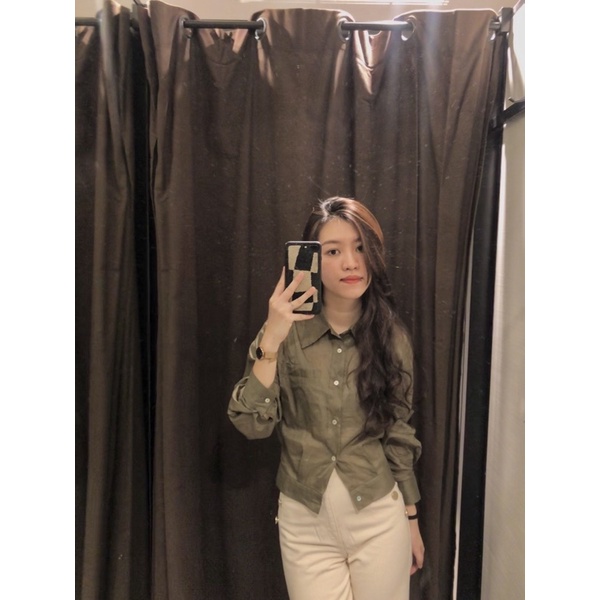 Áo sơ mi linen nữ dáng ngắn wendy shirt bymiia.studio