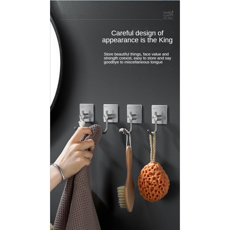Xinkunlong Chiếc Móc Dán Tường Siêu Dính Inox 304 Cao Cấp Móc Dán Tường Chịu Lực Tốt Treo Tường Chắc Chắn Siêu Dính